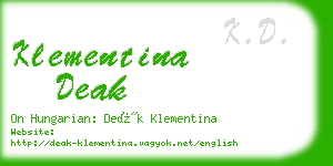 klementina deak business card